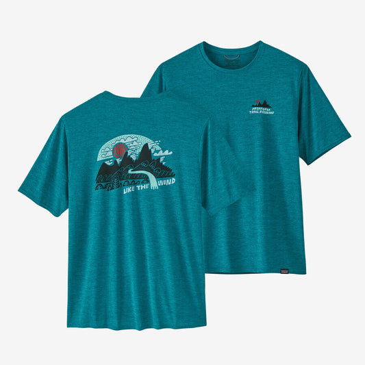 Patagonia Capilene Cool Daily Graphic Shirt - Lands | Like the Wind: Belay Blue X-Dye | Mens