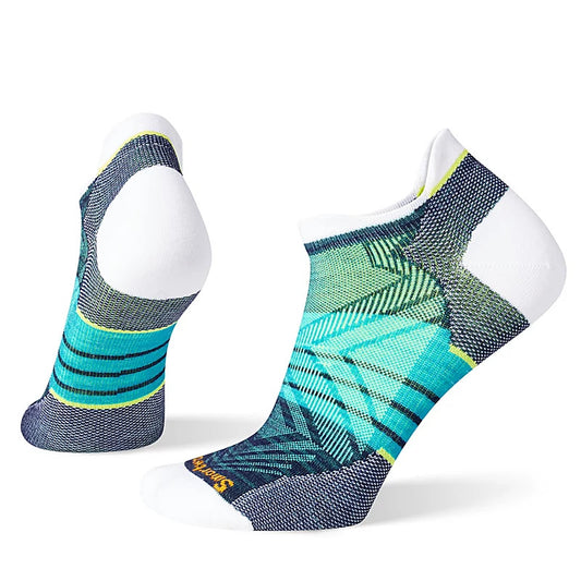 Smartwool Run Zero Cushion Socks | Low Ankle Length | Stripe White | Womens