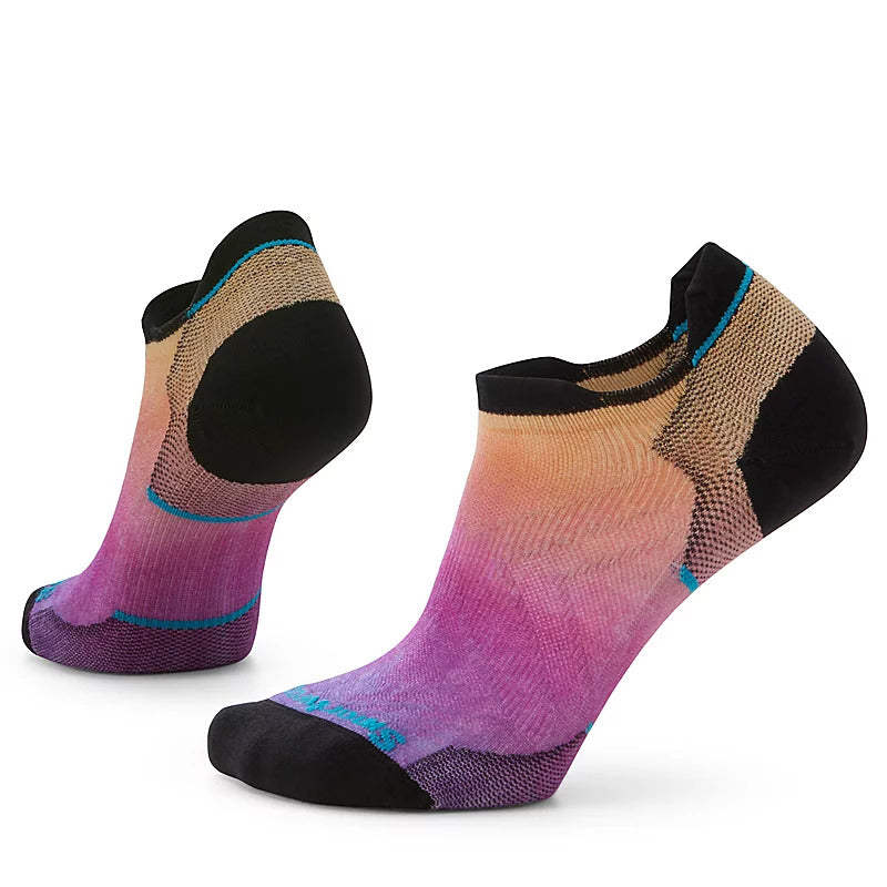 Smartwool Run Zero Cushion Socks | Low Ankle Length | Ombre Print Tandoori Orange | Womens