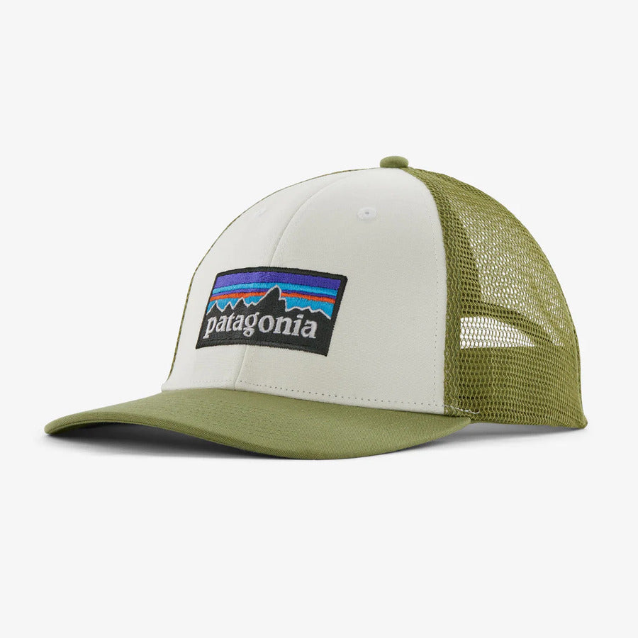 Patagonia P-6 Logo LoPro Trucker Hat | White / Buckhorn