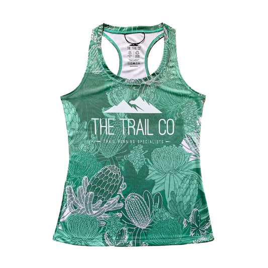 The Trail Co. Run Singlet | Green Bloom | Womens