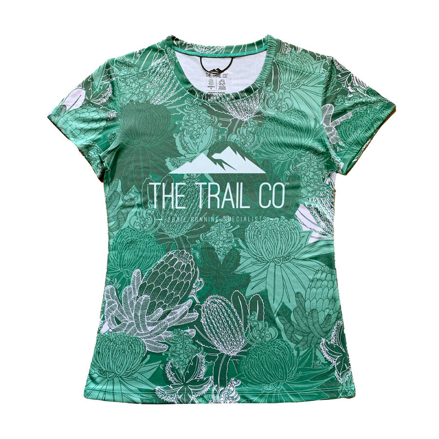 The Trail Co. Run Tee | Green Bloom | Womens