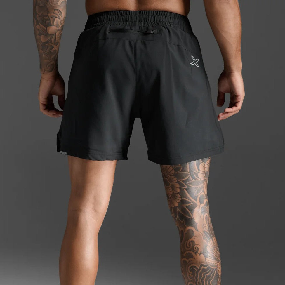 2XU Aero 5 Inch Shorts | Black / Silver Reflective | Mens