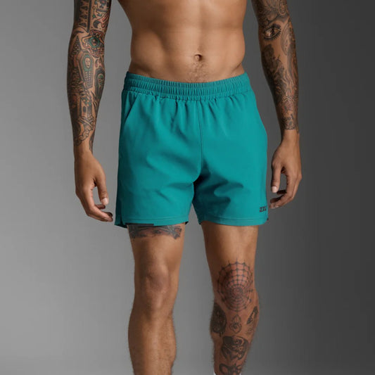 2XU Aero 5 Inch Shorts | Slate Green / Black Reflective | Mens