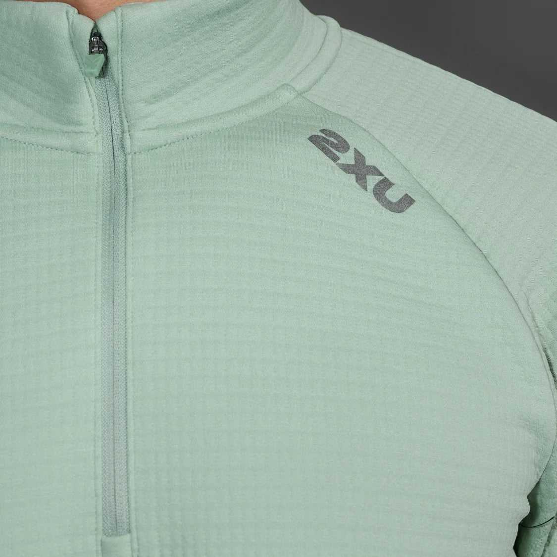 2XU Ignition Hyper-Haptic 1/4 Zip Fleece | Eucalyptus / Black Reflective | Mens