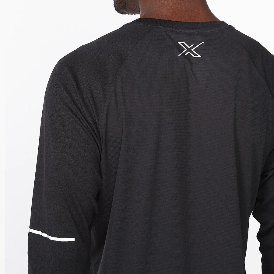2XU Aero Long Sleeve Tee | Black / Silver Reflective | Mens