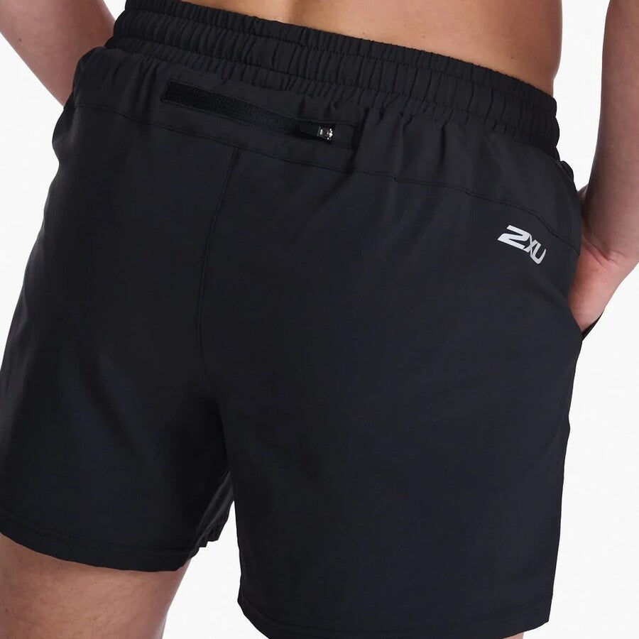 2XU Aero 5 Inch Shorts | Black / Silver Reflective | Mens