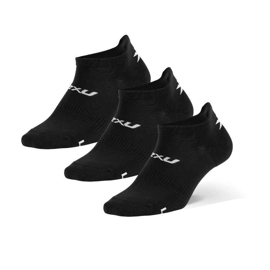 2XU Ankle Sock 3 Pack | Black / White