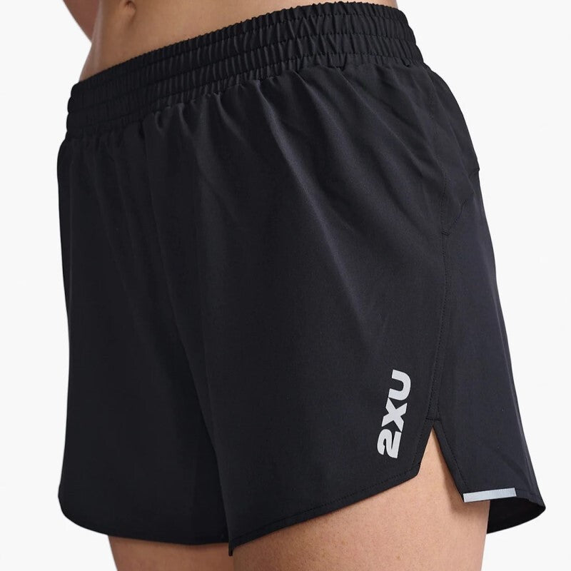 2XU Aero 5 Inch Shorts | Black / Silver Reflective | Womens
