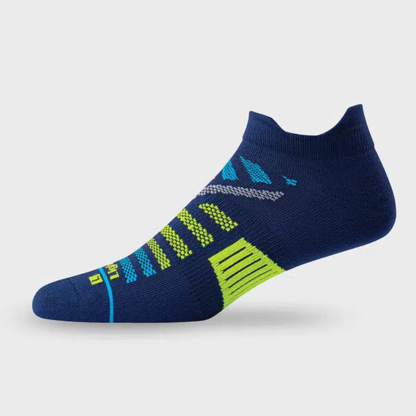 Lightfeet Elevate Socks | Lightweight | Mini | Navy / Fluro Yellow / Electric Blue