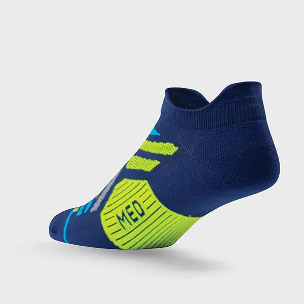 Lightfeet Elevate Socks | Lightweight | Mini | Navy / Fluro Yellow / Electric Blue