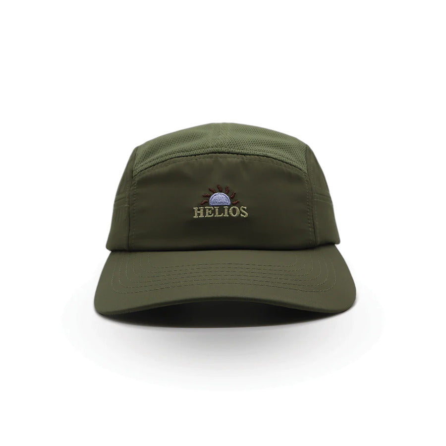 Helios Ultralight 7 Panel Running Cap | Firm Brim | Olive