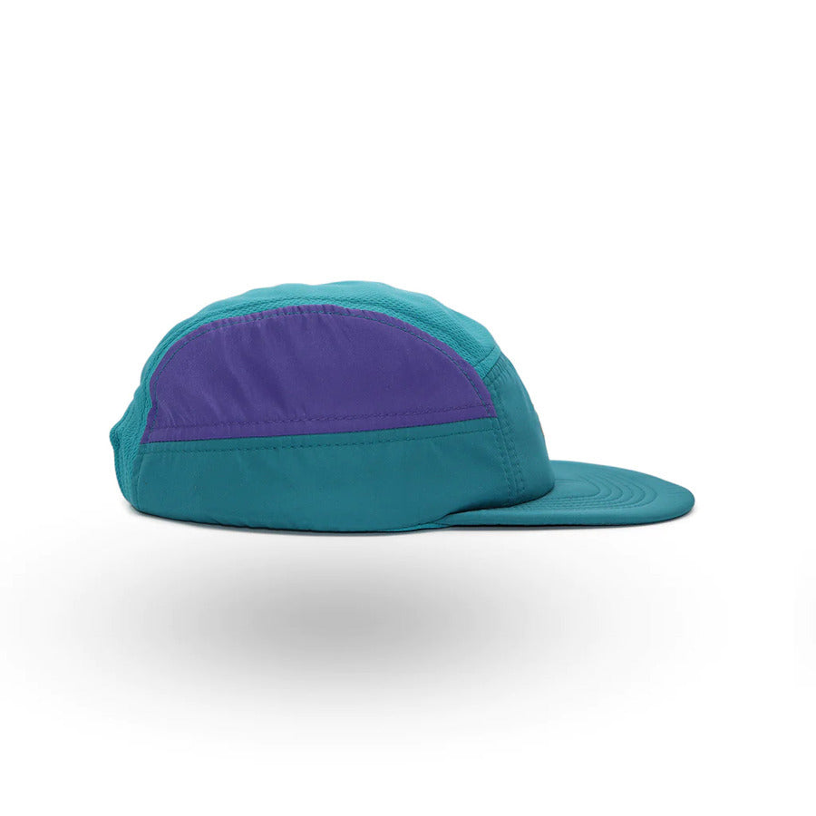 Helios Ultralight 7 Panel Running Cap | Soft Brim | Teal / Purple