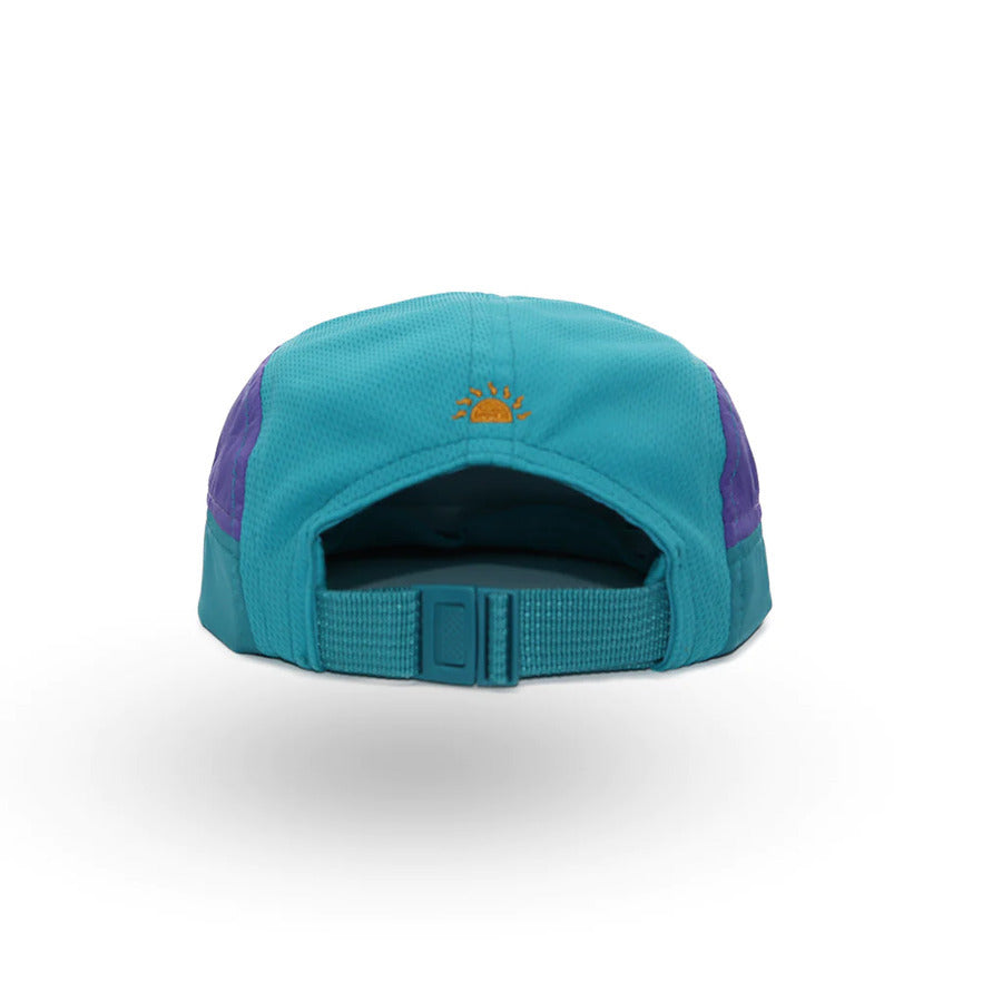 Helios Ultralight 7 Panel Running Cap | Soft Brim | Teal / Purple