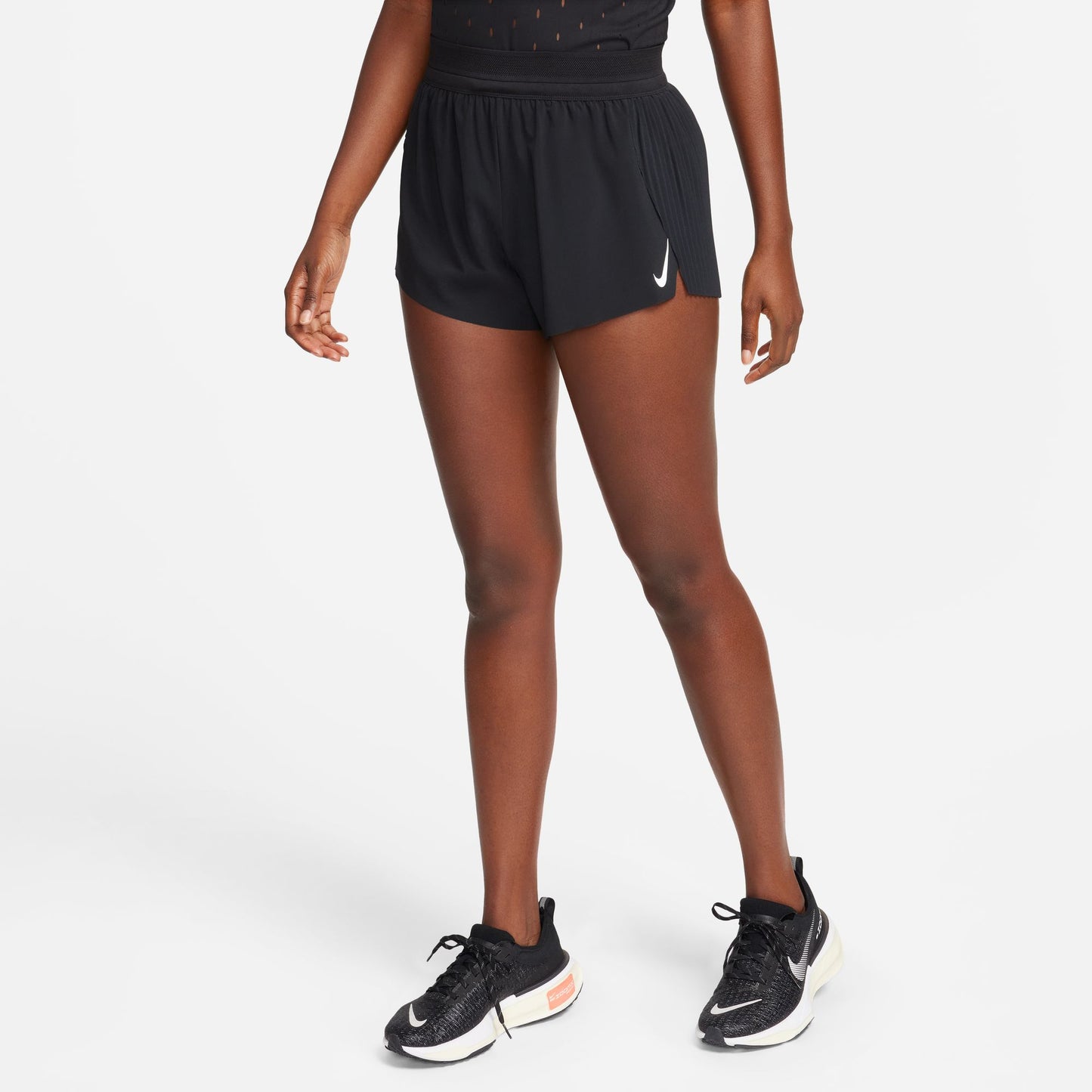 Nike AeroSwift Shorts | Black / White | Womens