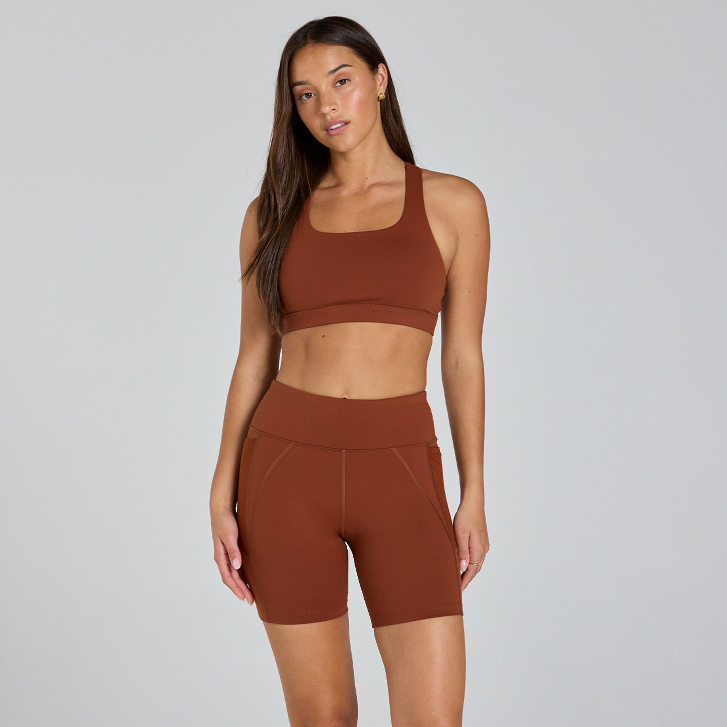 abi and joseph Carrera Dual Pocket Mid-Thigh Tight | Pecan | Womens