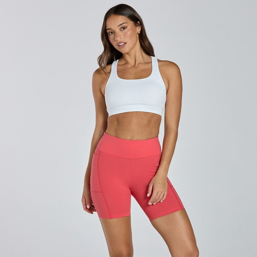 abi and joseph Endurance Dual Pocket Mid-Thigh Tight | Watermelon | Womens