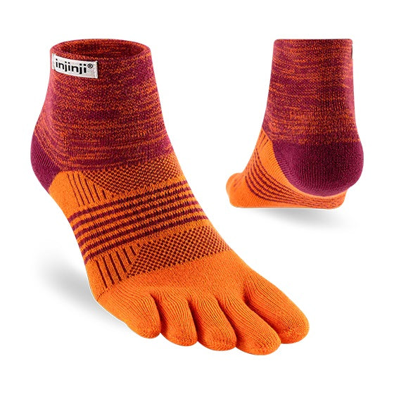 Injinji Trail Sock | Midweight | Mini-Crew | Flame | Womens