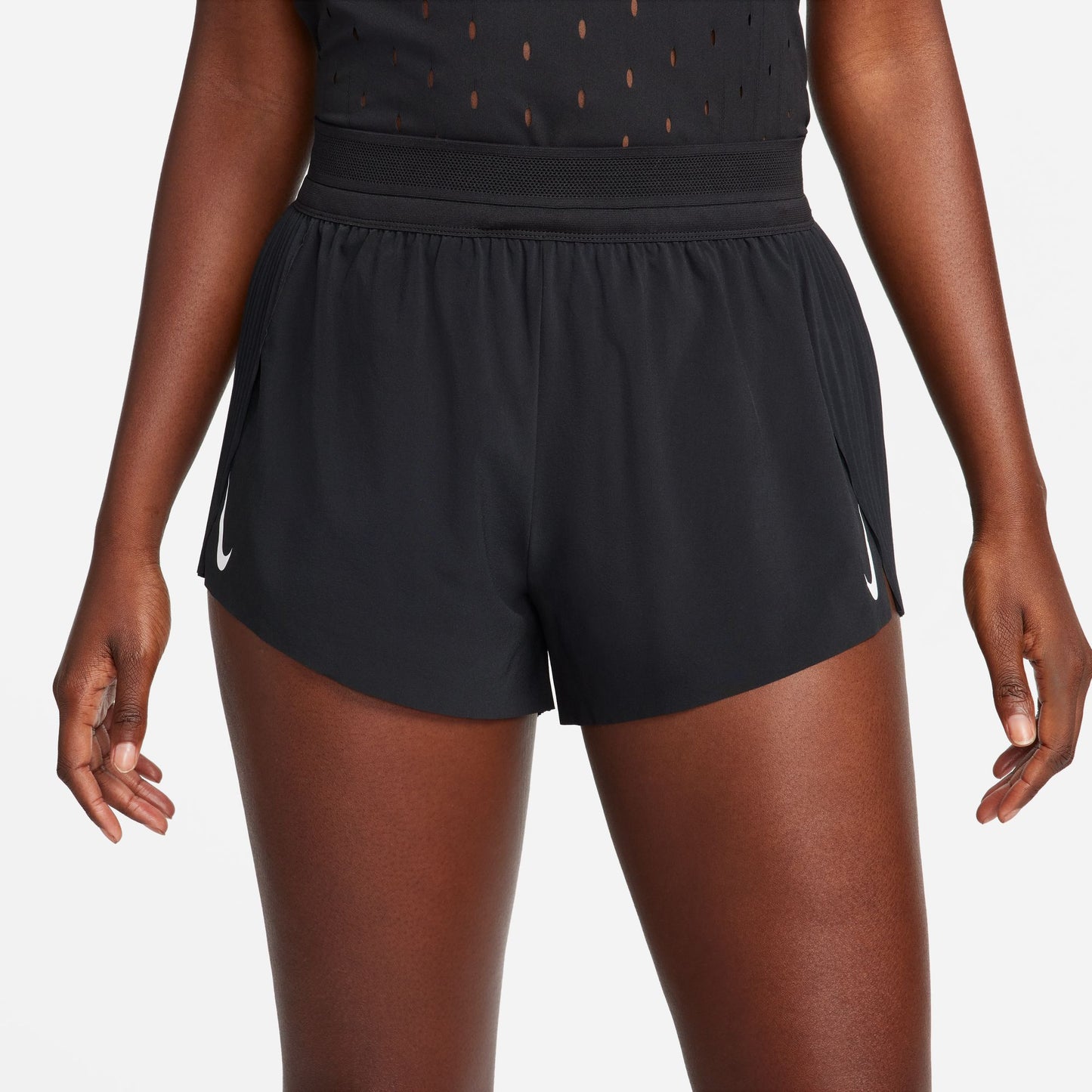 Nike AeroSwift Shorts | Black / White | Womens