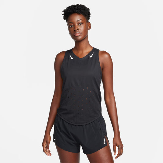 Nike AeroSwift Singlet | Black / White | Womens