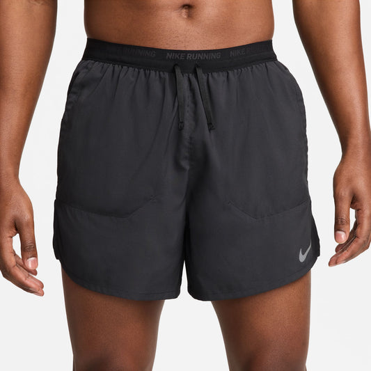 Nike Stride 5" Shorts | Black / Reflective Silver | Mens