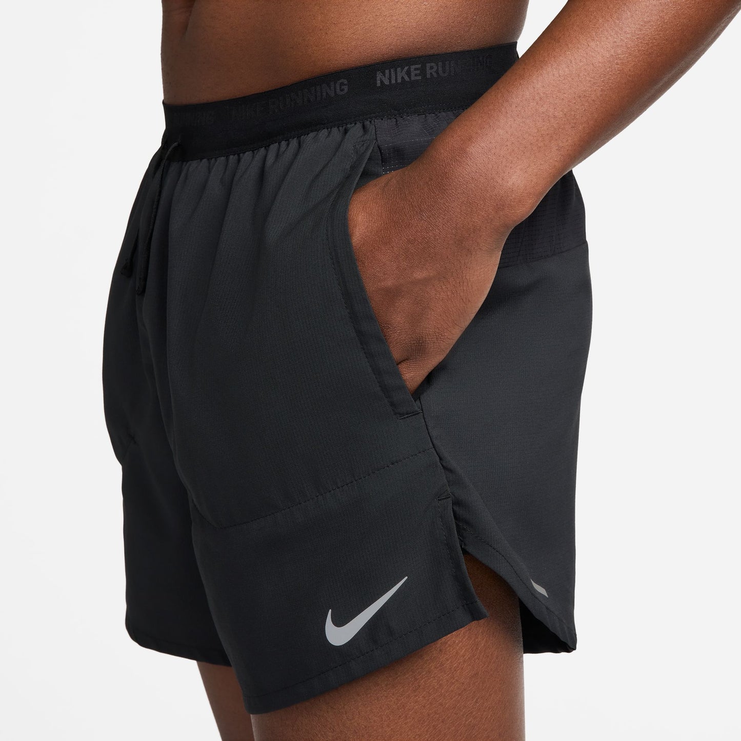 Nike Stride 5" Shorts | Black / Reflective Silver | Mens