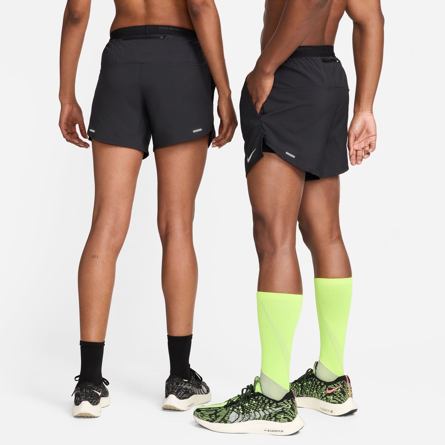 Nike Stride 5" Shorts | Black / Reflective Silver | Mens