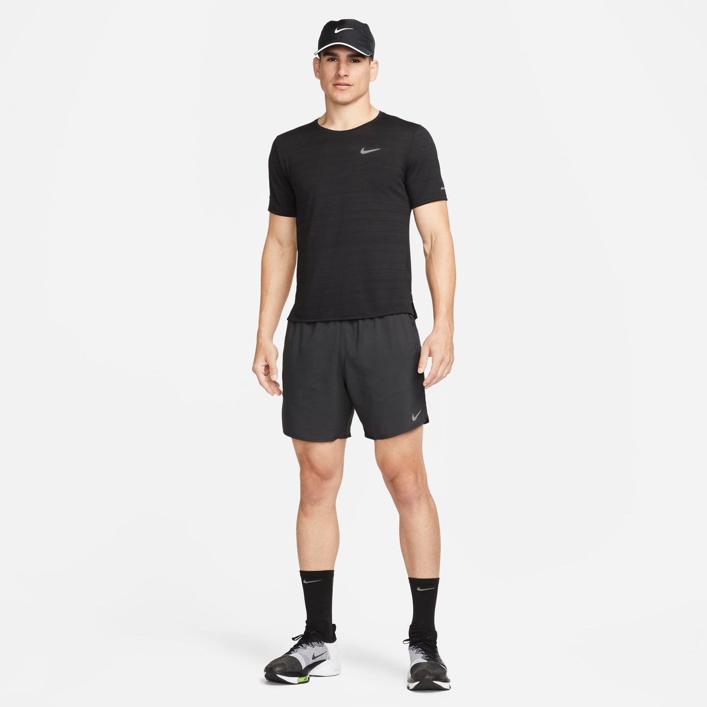 Nike Stride 7" Shorts | Black / Reflective Silver | Mens