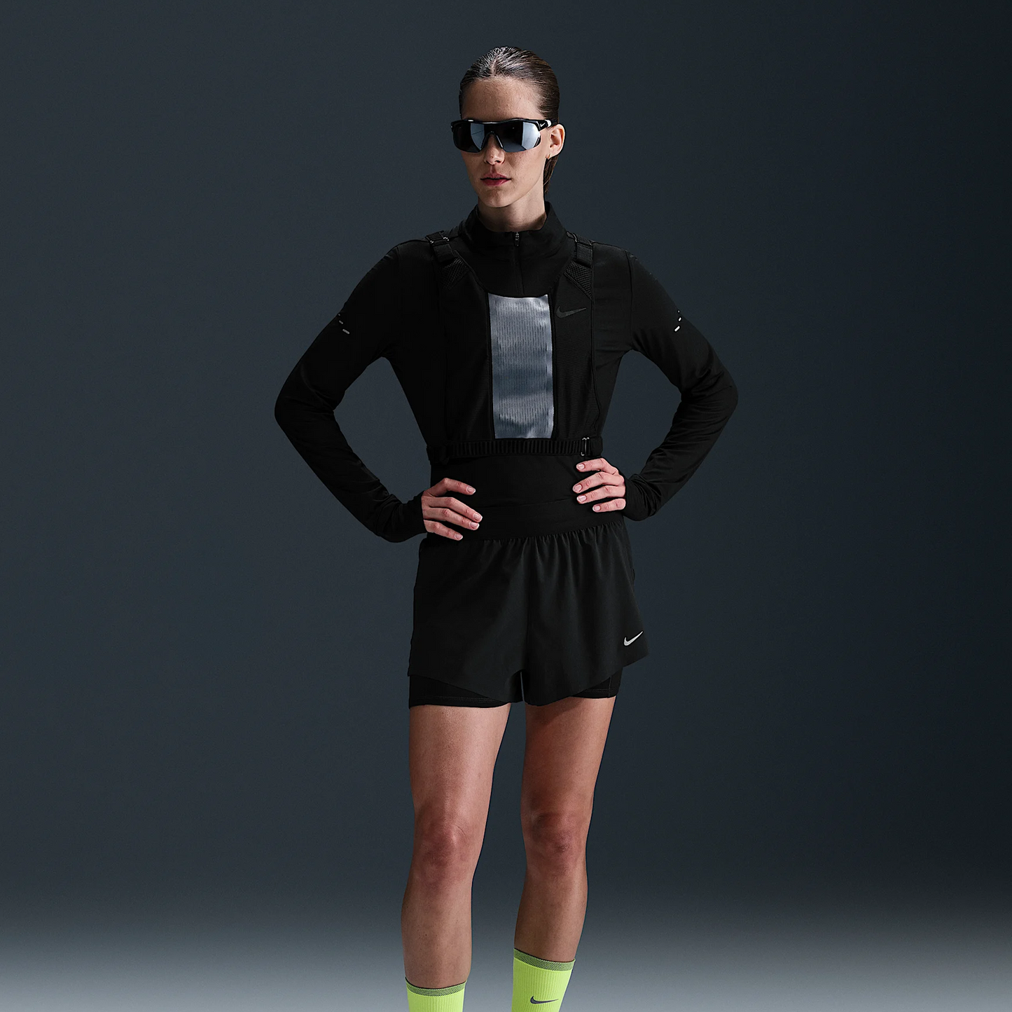 Nike Swift 2-in-1 Shorts | Black / Reflective Silver | Womens