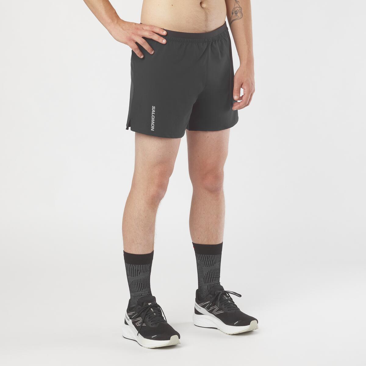 Salomon Cross 5" Shorts | Deep Black | Mens