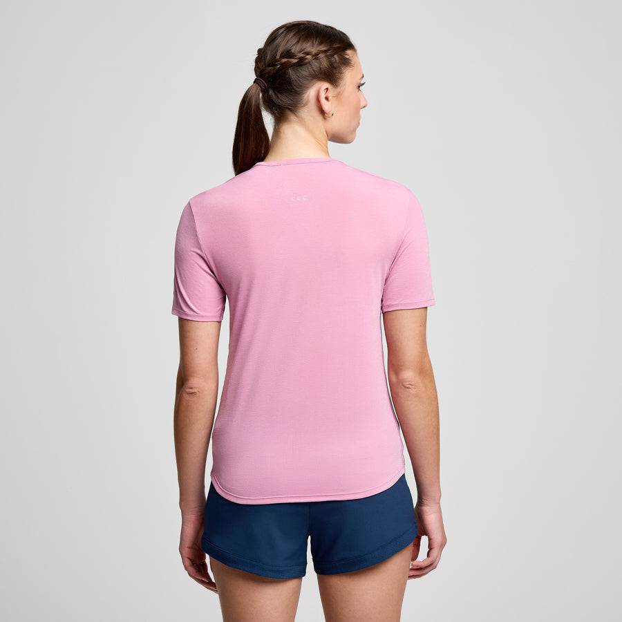 Saucony Stopwatch Short Sleeve Tee | Orchid Heather | Womens