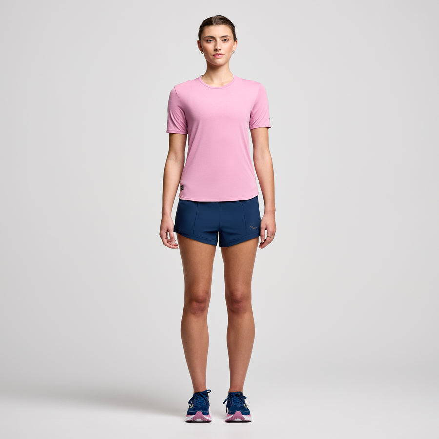 Saucony Stopwatch Short Sleeve Tee | Orchid Heather | Womens