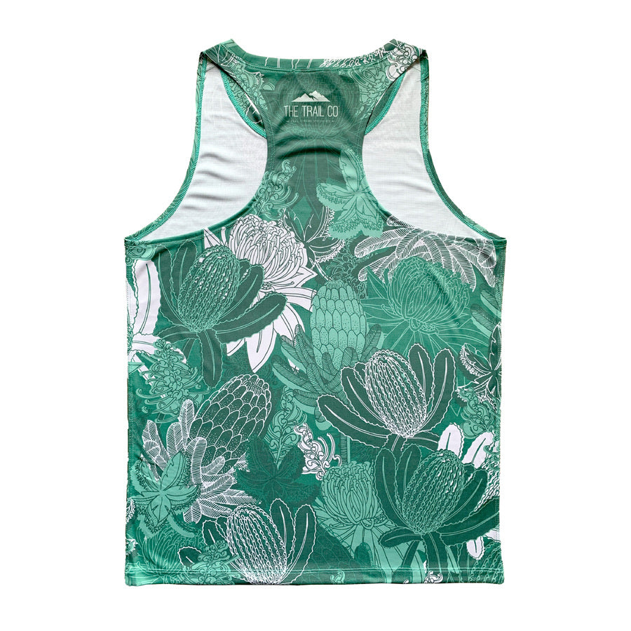 The Trail Co. Run Singlet | Green Bloom | Mens