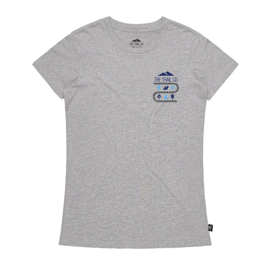 The Trail Co. Casual Tee | Grey Running Free | Womens